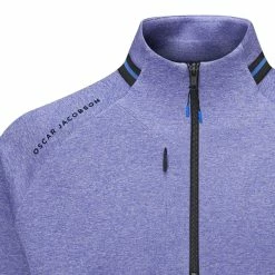 Oscar Jacobson Tarren Mid Layer 1/2 Zip Pullover - Blue Marl -Golf Clothing Sales Shop oscar jacobson tarren mid layer pullover blue marl 2