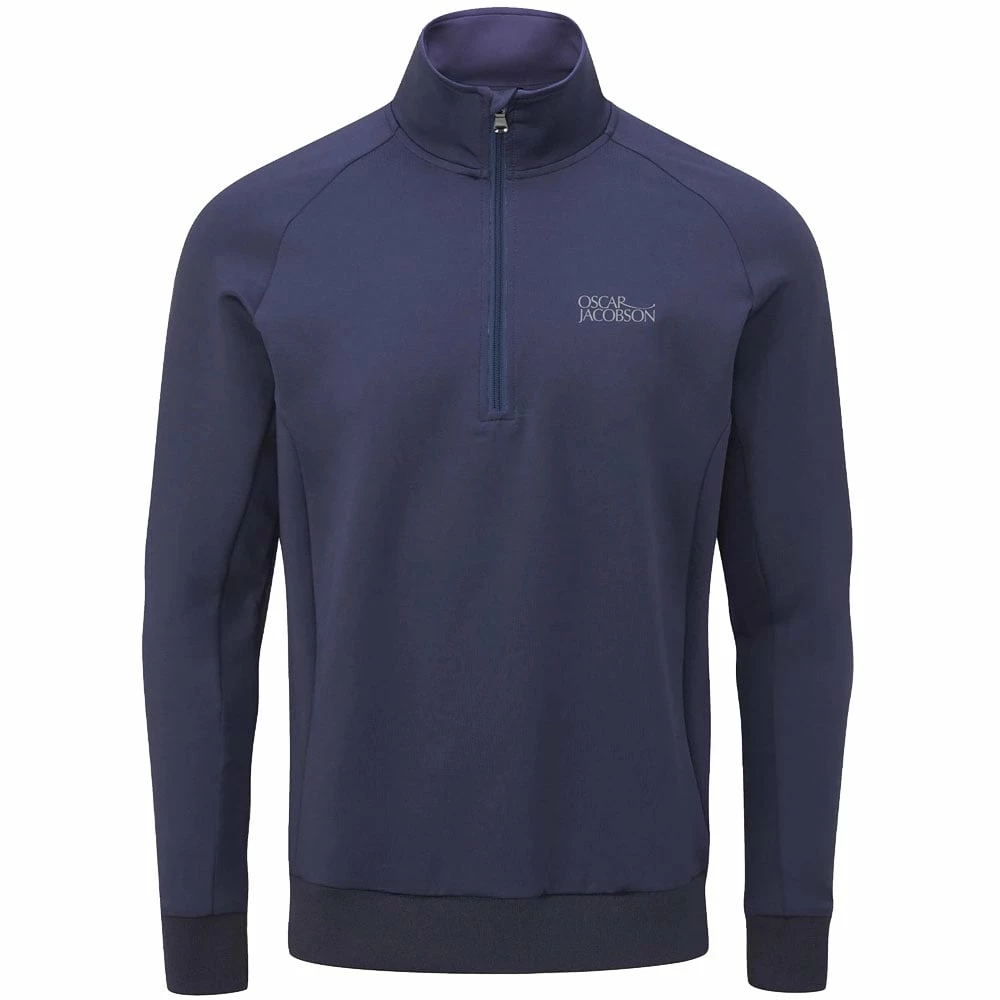 Oscar Jacobson Trent Tour Mid Layer 1/2 Zip Pullover - Solid Navy 3 Oscar Jacobson Trent Tour Mid Layer 1/2 Zip Pullover - Solid Navy