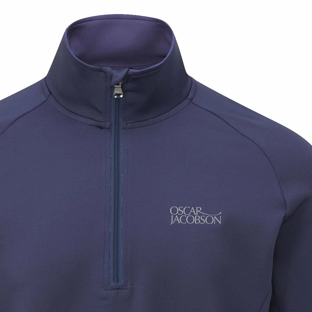 Oscar Jacobson Trent Tour Mid Layer 1/2 Zip Pullover - Solid Navy 5 Oscar Jacobson Trent Tour Mid Layer 1/2 Zip Pullover - Solid Navy - Image 3