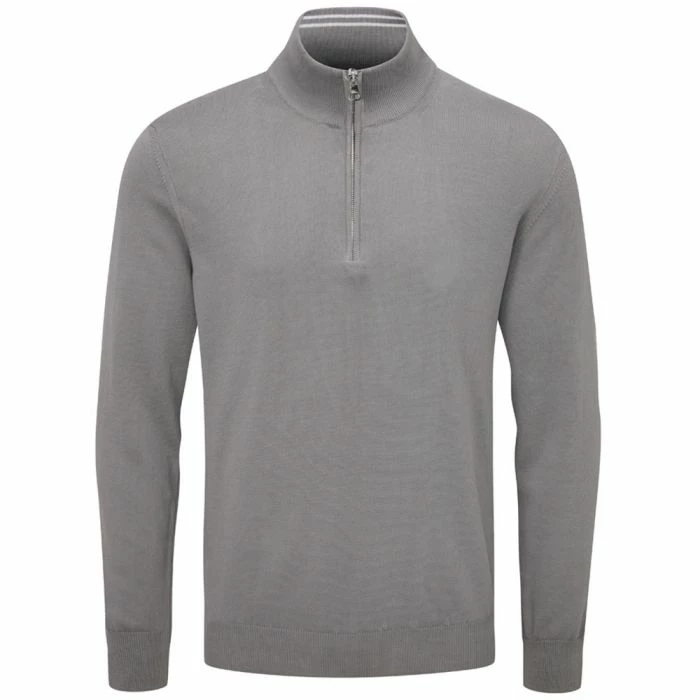 Oscar Jacobson Waldorf 1/2 Zip Pullover - Charcoal - Image 2