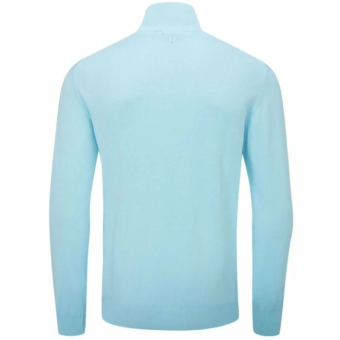 Oscar Jacobson Waldorf 1/2 Zip Pullover - Sky Blue