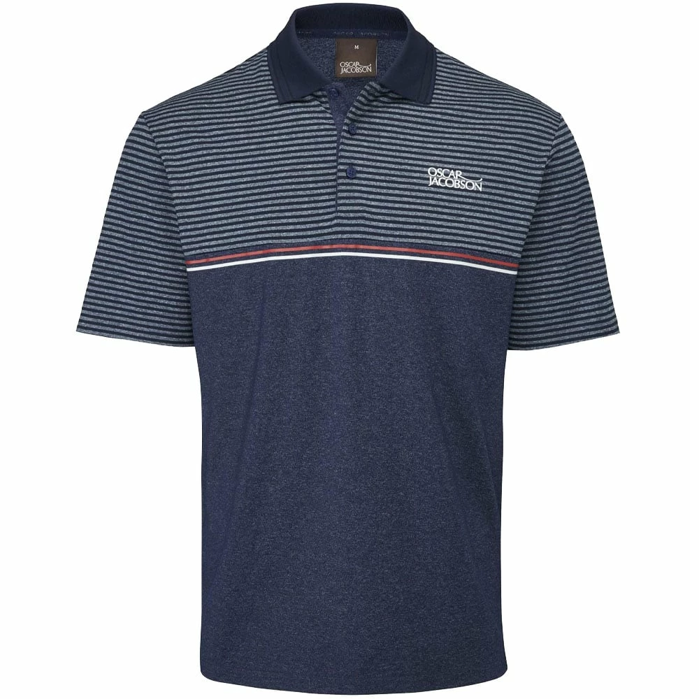 Oscar Jacobson Whitby Polo Shirt - Navy Marl 3 Oscar Jacobson Whitby Polo Shirt - Navy Marl