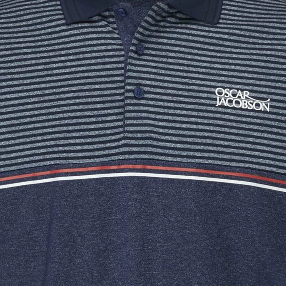 Oscar Jacobson Whitby Polo Shirt - Navy Marl 7 Oscar Jacobson Whitby Polo Shirt - Navy Marl - Image 5