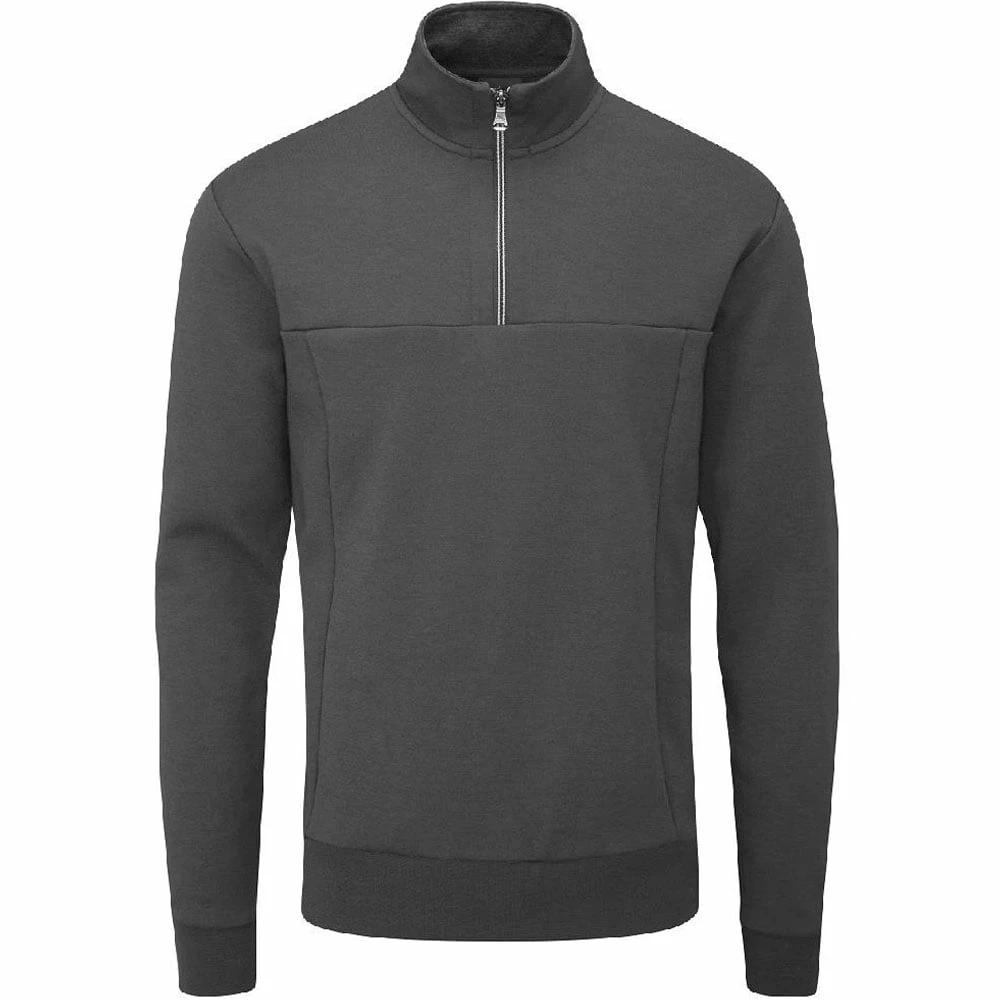 Oscar Jacobson Hawkes 1/4 Zip Pullover - Pewter 3 Oscar Jacobson Hawkes 1/4 Zip Pullover - Pewter
