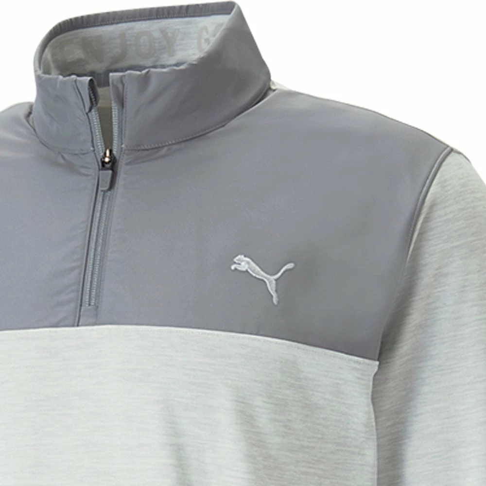 Puma Cloudspun Colour Block 1/4 Zip Pullover - Quiet Shade/High Rise Heather - Image 3