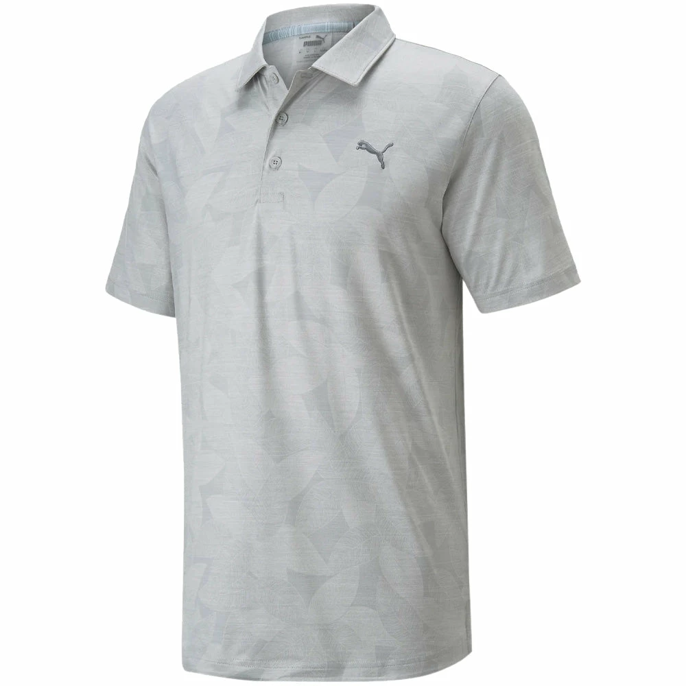 Puma Cloudspun Leaflet Polo Shirt - Quiet Shade Heather 3 Puma Cloudspun Leaflet Polo Shirt - Quiet Shade Heather