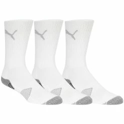 Puma Essential Crew Cut Socks (3 Pack) 8-12 - Bright White