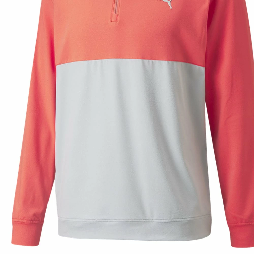 Puma Gamer Colour Block 1/4 Zip Pullover - Hot Coral/High Rise - Image 4