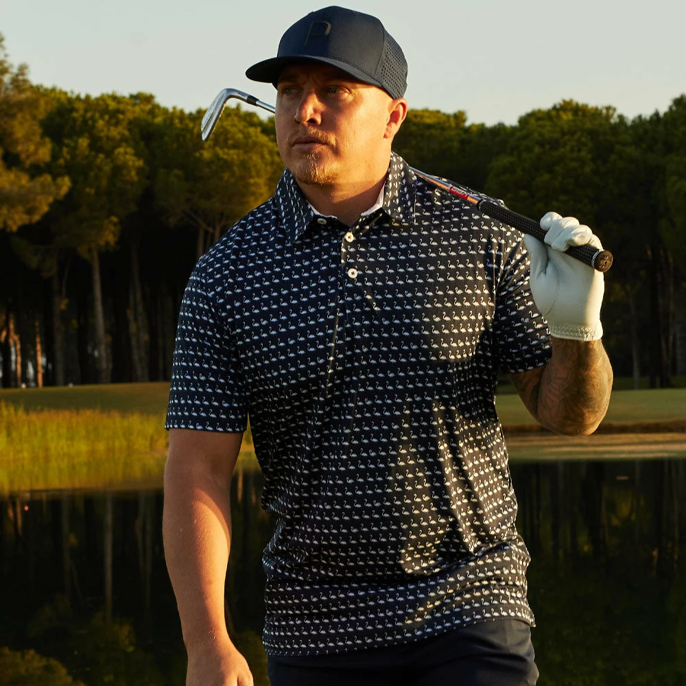 Puma MATTR Flamingo Polo Shirt - Navy Blazer/Bright White 6 Puma MATTR Flamingo Polo Shirt - Navy Blazer/Bright White - Image 4