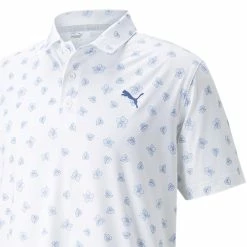 Puma MATTR Spring Polo Shirt - Bright White/Bright Cobalt -Golf Clothing Sales Shop puma mattr spring polo shirt bright white1bright cobalt 5