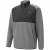 Puma Sherpa 1/4 Zip Pullover - Quiet Shade/Black -Golf Clothing Sales Shop puma sherpa 14 zip pullover quiet shadeblack 1