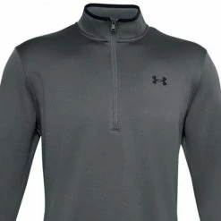 Under Armour Mens Armour Fleece 1/2 Zip - Pitch Grey/Black -Golf Clothing Sales Shop under armour fleece half zip pitch grey black 3