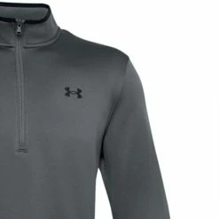 Under Armour Mens Armour Fleece 1/2 Zip - Pitch Grey/Black -Golf Clothing Sales Shop under armour fleece half zip pitch grey black 5