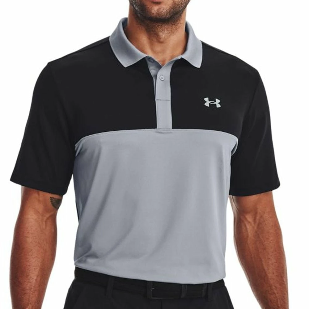Under Armour Performance 3.0 Colour Block Polo Shirt - Steel/Black