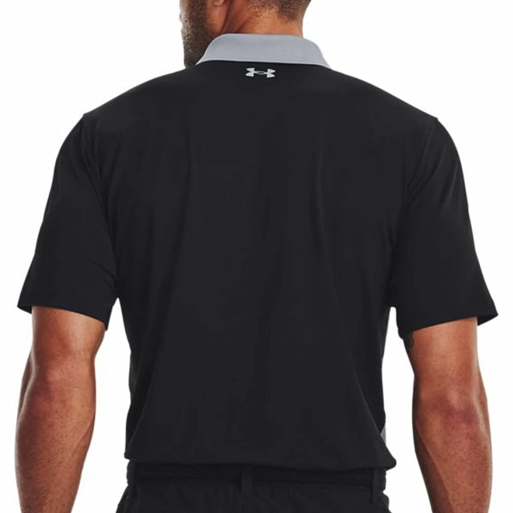 Under Armour Performance 3.0 Colour Block Polo Shirt - Steel/Black - Image 2