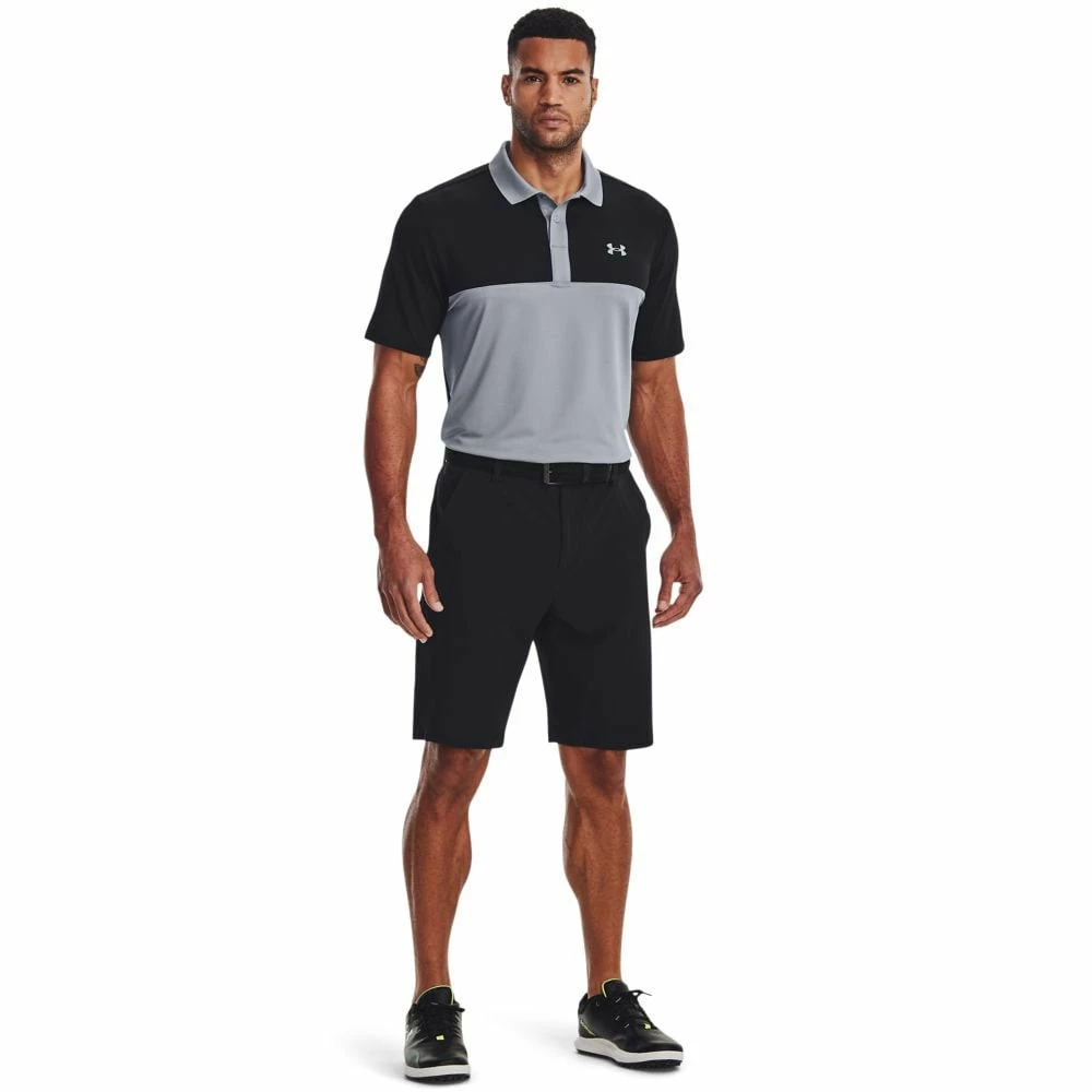 Under Armour Performance 3.0 Colour Block Polo Shirt - Steel/Black - Image 4