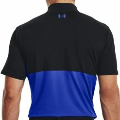 Under Armour Performance Blocked Polo Shirt - Black/Blue -Golf Clothing Sales Shop under armour performance blocked polo shirt black blue 5