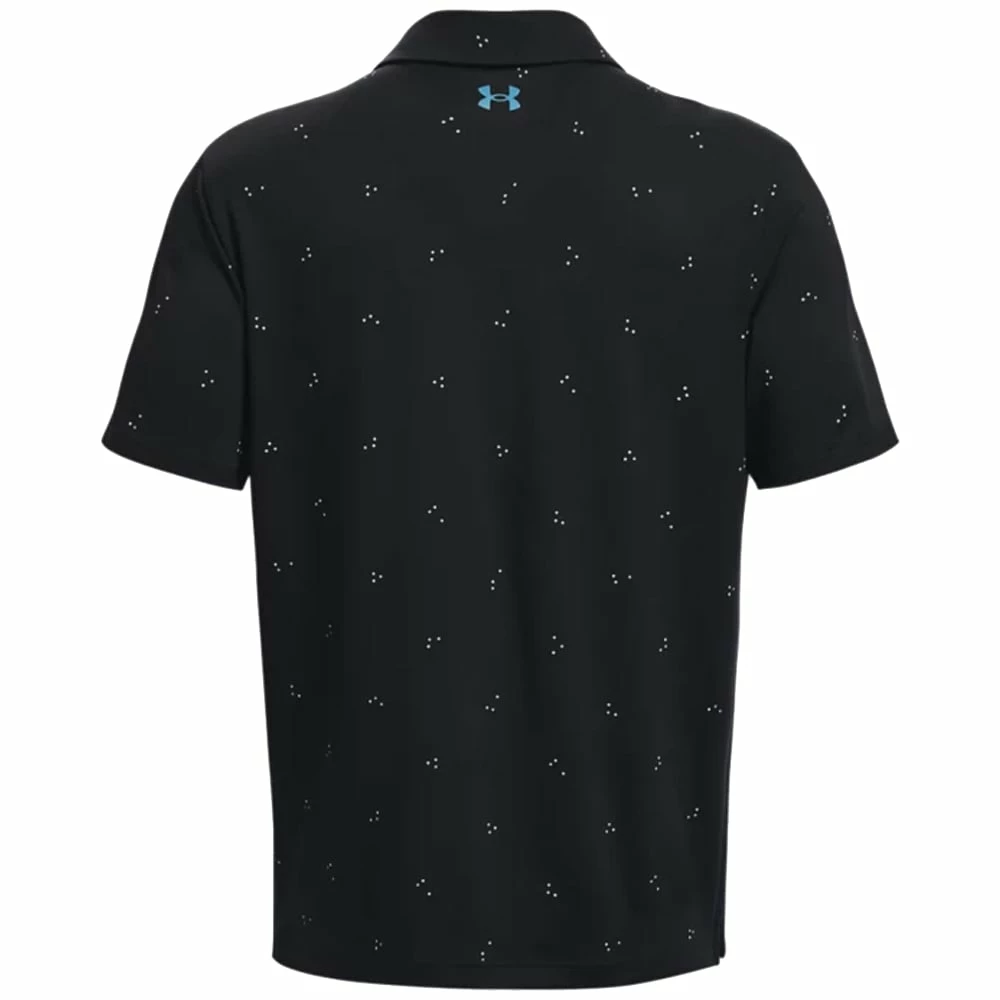 Under Armour Playoff 3.0 Scatter Dot Printed Polo Shirt - Black/Lime Surge - Image 2