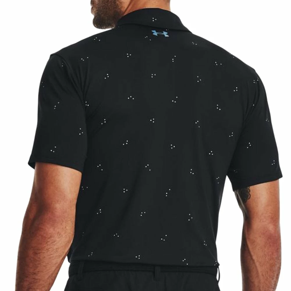Under Armour Playoff 3.0 Scatter Dot Printed Polo Shirt - Black/Lime Surge - Image 4